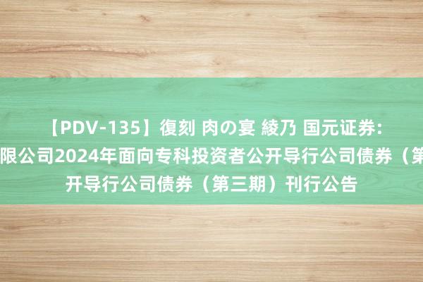 【PDV-135】復刻 肉の宴 綾乃 国元证券: 国元证券股份有限公司2024年面向专科投资者公开导行公司债券（第三期）刊行公告