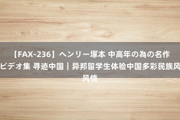 【FAX-236】ヘンリー塚本 中高年の為の名作裏ビデオ集 寻迹中国｜异邦留学生体验中国多彩民族风情