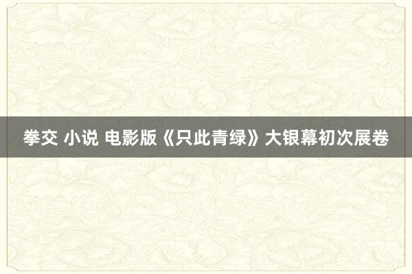 拳交 小说 电影版《只此青绿》大银幕初次展卷