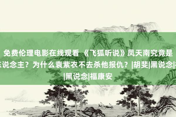 免费伦理电影在线观看 《飞狐听说》凤天南究竟是什么东说念主？为什么袁紫衣不去杀他报仇？|胡斐|黑说念|福康安