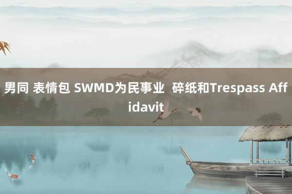 男同 表情包 SWMD为民事业  碎纸和Trespass Affidavit